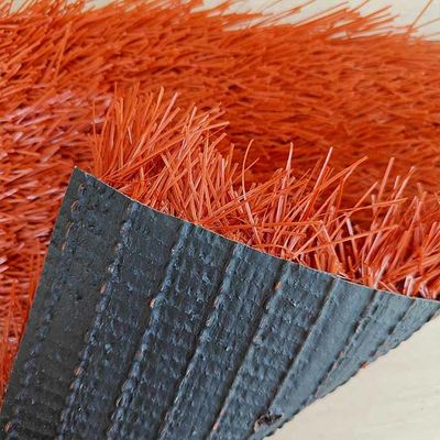 Gazon artificiel pour terrains de sport, couleur rouge brique, hauteur de fibre 40 mm, 12000 Dtex
