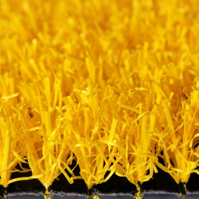 32 mm de hauteur de piles Jaune Sport Faux gazon artificiel Avec 11200 Dtex et 14700 Densité Pour la décoration extérieure