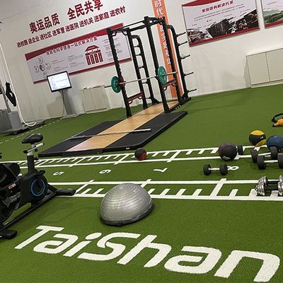 Gazon artificiel 19mm de hauteur de velours, résistant aux UV, avec ligne blanche pour salle de sport et golf, installation sans remplissage