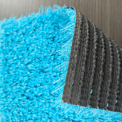 Gazon artificiel antistatique et résistant aux UV de 25 mm de hauteur de velours avec surface bleue personnalisable