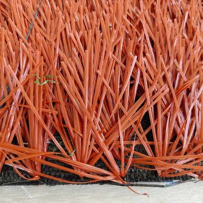 Gazon artificiel pour terrains de sport, couleur rouge brique, hauteur de fibre 40 mm, 12000 Dtex