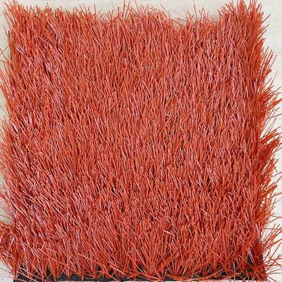 Gazon artificiel pour terrains de sport, couleur rouge brique, hauteur de fibre 40 mm, 12000 Dtex