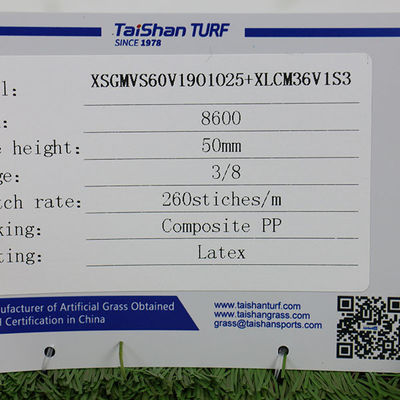 50 mm Hauteur de pile 9600 Dtex Résistance aux UV Herbe artificielle pour le paysage de loisirs