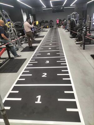 Gazon artificiel à haute densité pour les sports HYROX & SLED avec logo personnalisable et entretien facile